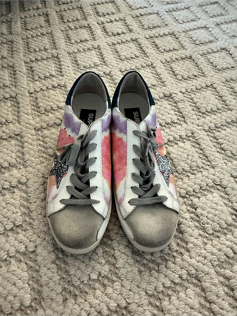 Golden Goose Super-Star Tie-Dye Low Top Sneakers Tie-Dye Sneakers White & Pink